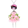 Ожерелья с подвесками, 12 шт./лот, кружевная юбка с розовой розой, этническая девушка для женщин, ювелирные изделия SKU0030