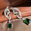 Dangle Küpeler Ljdzsw S925 Gümüş İğne İtheli Çizgisi İnci Yeşil Kristal Lüks Kadın Mücevher Elegance Evlilik Yıldönümü
