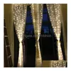 ノベルティ照明滝カーテンライト導かれているイシクルストリングライトウェディングパーティーホームクリスマスの背景飾り銅線ランプDHCHD