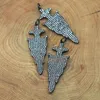 Pendant Necklaces Wholesale Gun Black Arrowhead Pendants Micro Zircon Pave Charms In 48 18 Mm PM5691