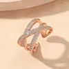 Klusterringar bröllop för kvinnor guldfärg zirkoniumfinger ring öppen justerbar anillos bague femme engagemang smycken tillbehör