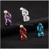 Navel Bell Button Rings 316L Steel Belly Crystal Piercing Earring Gold Body Jewelry Drop Delivery Dhldn