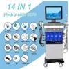 Waterstof Waterstraal Dermabrasie 14 in 1 RF Huidverjonging Gezichtscontouren Lifting Scrubber Huidexfoliërend Vacuüm Lymfatische Detox Schoonheidsinstrument