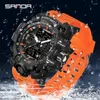 Wristwatches SANDA G Style Step Calorimeter Single Electronic Watch Nightlight Waterproof Sports Double Display LED Digital Quartz Men