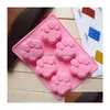 Baking Moulds Diy Paw Shaped Cake Mold Cartoon Hand Made Sile Soap Mods Heat Resistant Silica Gel Molds Pink Sn612 Drop Delivery Home Dh2C0