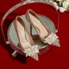 Crystal Wedding Shoes Brudskor Kvinna 2023 Ny fransk hexiu bröllopsklänning kan bära höga klackar normalt 231026