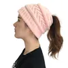 Woman Wool Hat Lady Winter Warm Ponytail Beanies Knitted Hats Home Fashion Casual Ponytail Hat