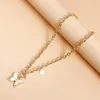 Pendant Necklaces Simple White Butterfly Necklace Temperament Metal Chain Sweater For Women Jewelry
