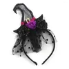 Party Supplies Halloween Witch Headwear Festival Ball Hair Strap Velvet Fabric pannband Decoration