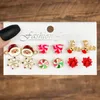 Pendientes colgantes lindos Feliz Navidad copo de nieve varita ciervo conjunto de dibujos animados Santa Claus árbol gota pendiente para mujer regalo de joyas de fiesta