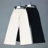 23 calças femininas designer de cintura alta reta capris outono inverno letras bordadas femininas soltas calças largas perna