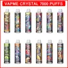 VAPME Crystal 7000 Puffs Jetable Vape Pen E Cigarette Rechargeable 650mAh Batterie Préremplie 14ml Pods Chariots Mesh Coil 12 Saveurs 0/2/3/5% Pas de taxe