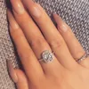 choucong Dazzling Promise Ring 925 Sterling Silber Cushion Cut 3ct Diamant CZ Charm Ehering Ringe für Frauen Jewelry2326