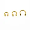 316L Chirurgisch Staal Hoefijzer Neus Lip Oor Piercing Hoop Ring Wenkbrauw Universeel Goud Vacuüm Plating Titanium 16G Lichaam Jewelry223v