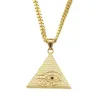 新到着ゴールドイルミナティのホルスエジプトのピラミッドとチェーンのためのチェーン女性女性ペンダントネックレスヒップホップジュエリー232N