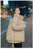Damskie okopy płaszcze zima grube ciepłe parka stand-up kołnierz w dół bawełniany guziki puffer koreańskie płaszcz zamka bawełniany