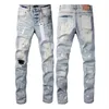 purple jeans designer jeans mens jeans men Knee Skinny Straight Size 2-40 Motorcycle Trendy Long Straight Hole High Street denim wholesale