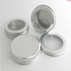 50 x 100g Aluminum Jar Container With Window 100ml Metal Display Tin for cream, sugar, storage, display, jewelry glitters usegood Jabhm