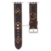 Toppdesigner Watchband Stems för Apple Watch Band 41 45 42 38 40 44 49 MM Luxury Lu Designs Watchbands Iwatchs 8 7 6 5 4 Pu Leather L Flower