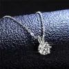 Pendant Necklaces Silver Diamond Test Passed 1 Excellent Cut D Color High Quality Moissanite Rabbit Necklace 925 Jewelry Q231026