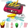 Küchen Spielen Essen 20 Stücke Pretend Spielen Spielzeug für Kinder Küche Spielzeug mit Licht Sound BBQ Kochen Spielzeug Set Küche Sets Spielen Essen Induktion HerdL231026