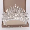 Trendy Silber Farbe Strass Kristall Königin Große Krone Braut Hochzeit Tiara Frauen Schönheitswettbewerb Braut Haarschmuck Schmuck M288B