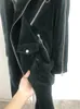 Män blandar PFHQ 2023 Spring Niche Design Original Asymmetrisk dragkedja Trench Long Coat Trendy Elegant Corduroy High Quality Windbreaker 231026