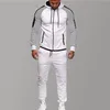 Erkekler için Marka Terzini İki Parça Beyaz Hoodies Erkek Giyim Spor Trailsuits Set Autumn246i