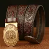 Cinturones de alta calidad para hombre Diseño de dragón Hebilla de aleación Cinturón de cuero dividido Moda Relieve Jeans de vaca Pantalones casuales Debe; YQ231026