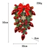 Decoratieve bloemen Kerst voordeurkrans Rode bes Swag Sneeuwvlok Ondersteboven Boom Hangende slingers voor feestfestival