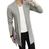 Pulls pour hommes tricotés hommes veste élégant cardigan doux manteau ajusté avec poches à revers pour l'automne / hiver mode polyester