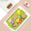 Kitchens Play Food Children Kitchen Toys Hamburger Set Play House Mini Artificial Food Fries Plastic Models Pretend Play Kids Educational Toy GiftsL231026