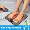 Fotmassager Electric Foot Massager Mat Ems Neck Massager Laddningsbara fötter Massage Pad Hem Använd massageverktyg Lindra fot och nacksmärta 231025