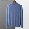 Pulls pour hommes Hommes Pull Polo Cou Broderie Pull Paiement De Base Pull En Cachemire Automne Hiver Nouveau Style 100% Laine À Manches Longues Top En Tricot Q231026