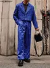Мужские спортивные костюмы INCERUN Мужские комплекты с принтом Осенние свободные укороченные пиджаки с лацканами и длинными рукавами Брюки из 2 предметов Уличная мода Мужские повседневные костюмы S-5XL 231025