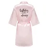 Women's Sleepwear Birthday Party Girl & Entourage Satin Printing Women Pajamas Female Robes