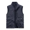 Men's Vests 897504629 Men's 2023 Men Military Waistcoat Vest Casual Sleeveless Jacket Two Side Plus Size 6XL Large Male Travel Coat