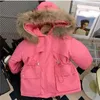 Piumino per bambini Capispalla invernale Parka spesso per ragazze Cappotti caldi imbottiti in cotone con cappuccio Giacche casual per bambini 2-10 anni Abbigliamento 231025