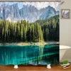 Shower Curtains Virgin Forest Scenery Fabric Shower Curtain Trees landscape Printing Polyester Waterproof Bathroom Curtain Decor with hooks 231025