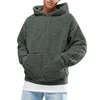 Heren Hoodies Winter Sweatshirt Met Capuchon Grote Zak Teddy Fleece Pluizige Trui Hoodie Heren Warme Pluche Tops Fashion Casual Streetwear