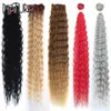 Echt haar bulk natuur losse diepe golfbundels 2832 inch hoge temperatuur vezel rood super lang synthetisch kinky krullend s 231025