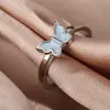 Fashion Silver Gold Rings For Girls Enmael Colorful Butterfly Knuckle Finger Ring For Women Open Size Vintage Adjustable Ring