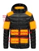 Vestes d'extérieur à capuche 19/11/2 zone USB veste chauffante électrique hiver veste chaude pour femme veste chaude veste chaude 231116