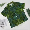 Mäns avslappnade skjortor söta växtpalmtryck semester skjorta hawaiian coola blusar man plus storlek 3xl 4xl