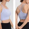 Yoga Outfit Thin Strap Fake Two Pieces Of Sports Underwear Women's Shockproof Running Bra Topfitness Chered