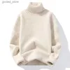 Men's Sweaters 2022 Winter Men Warm Turtleneck Sweaters Mens Knitted High Neck Thick Pullovers Autumn Male Solid Color Casual Knitwear Sweaters Q231026