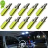 Novo 10 pçs t10 w5w led silicone à prova dwaterproof água cob lâmpada 12v 7500k branco interior do carro cúpula leitura tronco placa de licença cunha luzes laterais