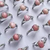 Bagues de cluster 3 anneaux 5 anneaux opale rose naturelle bague réglable environ 7 9mm envoyer au hasard en gros