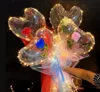 Feestdecoratie LED Bobo Ballon Knipperlicht Hartvormige Roos Bloem Bal Transparant Bruiloft Valentijnsdag Cadeau FY3981 b1018