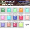 Originele Elfworld PE 10K ELF wereld ELFWORLD 18ml Mesh-spoel Wegwerp Vape PE 10000 trekjes Pod-apparaat met 500mAh-batterij E-sigaretten